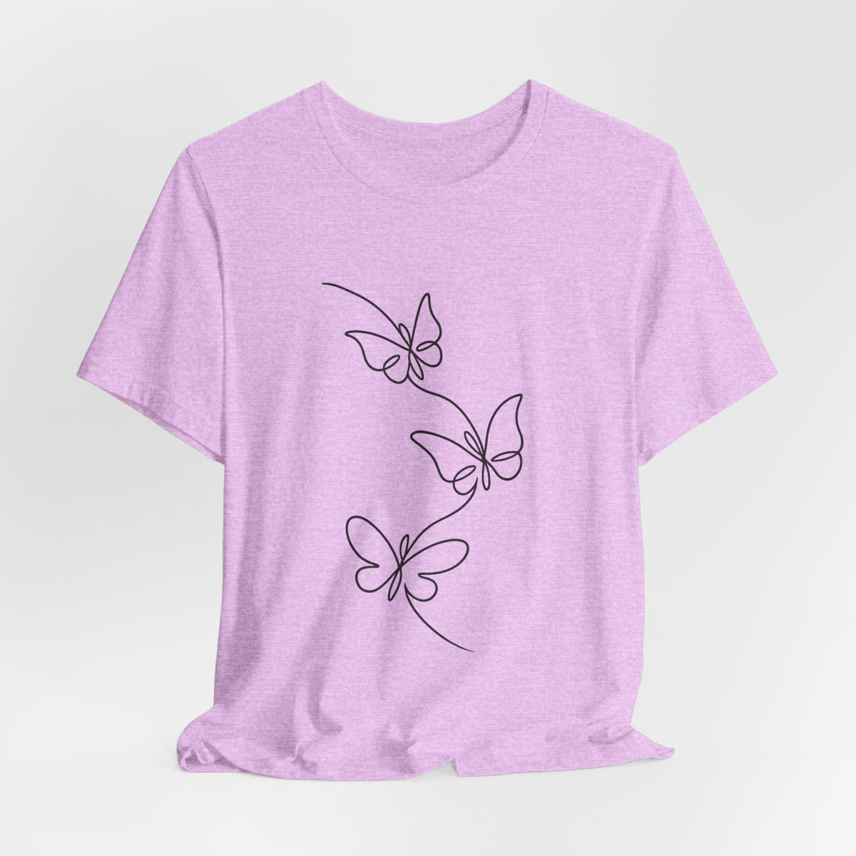 Butterfly Line Art Tee — Minimal Floral Butterfly T-Shirt
