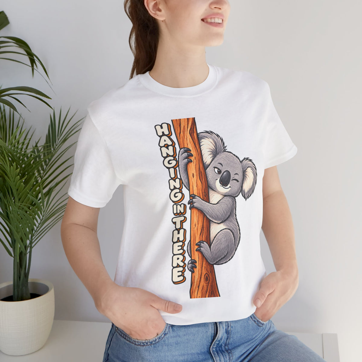 Koala 'Hanging In There' Tee - Cute Motivational Animal Graphic T-Shirt