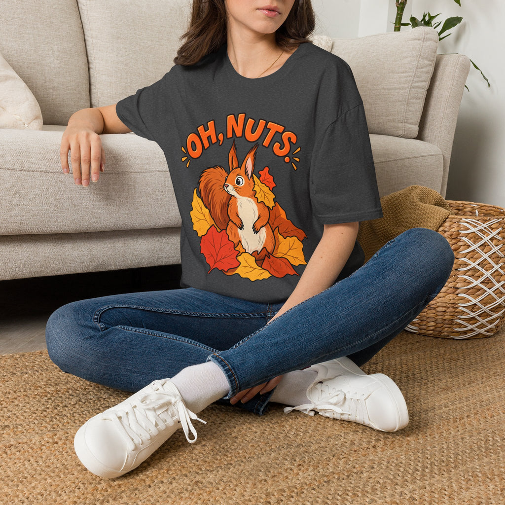 Oh, Nuts! Squirrel Tee — Cute Autumn Leaves Graphic T-Shirt
