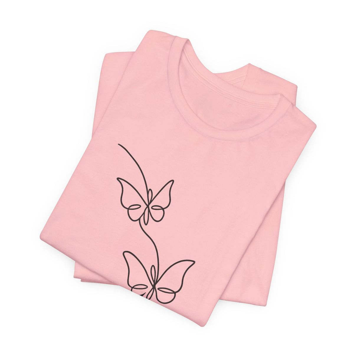 Butterfly Line Art Tee — Minimal Floral Butterfly T-Shirt