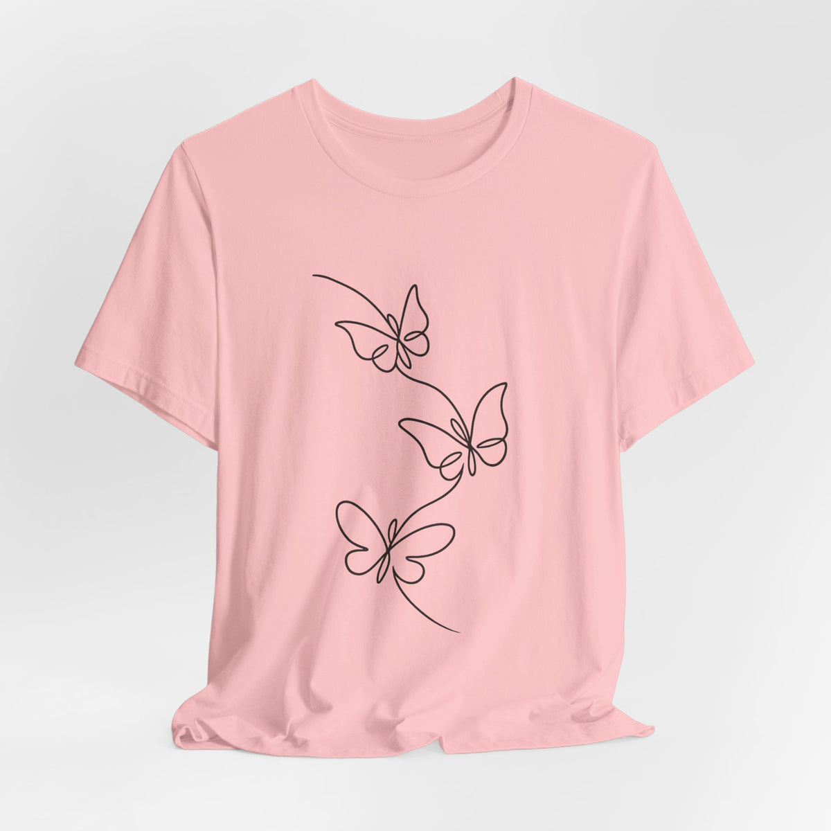 Butterfly Line Art Tee — Minimal Floral Butterfly T-Shirt