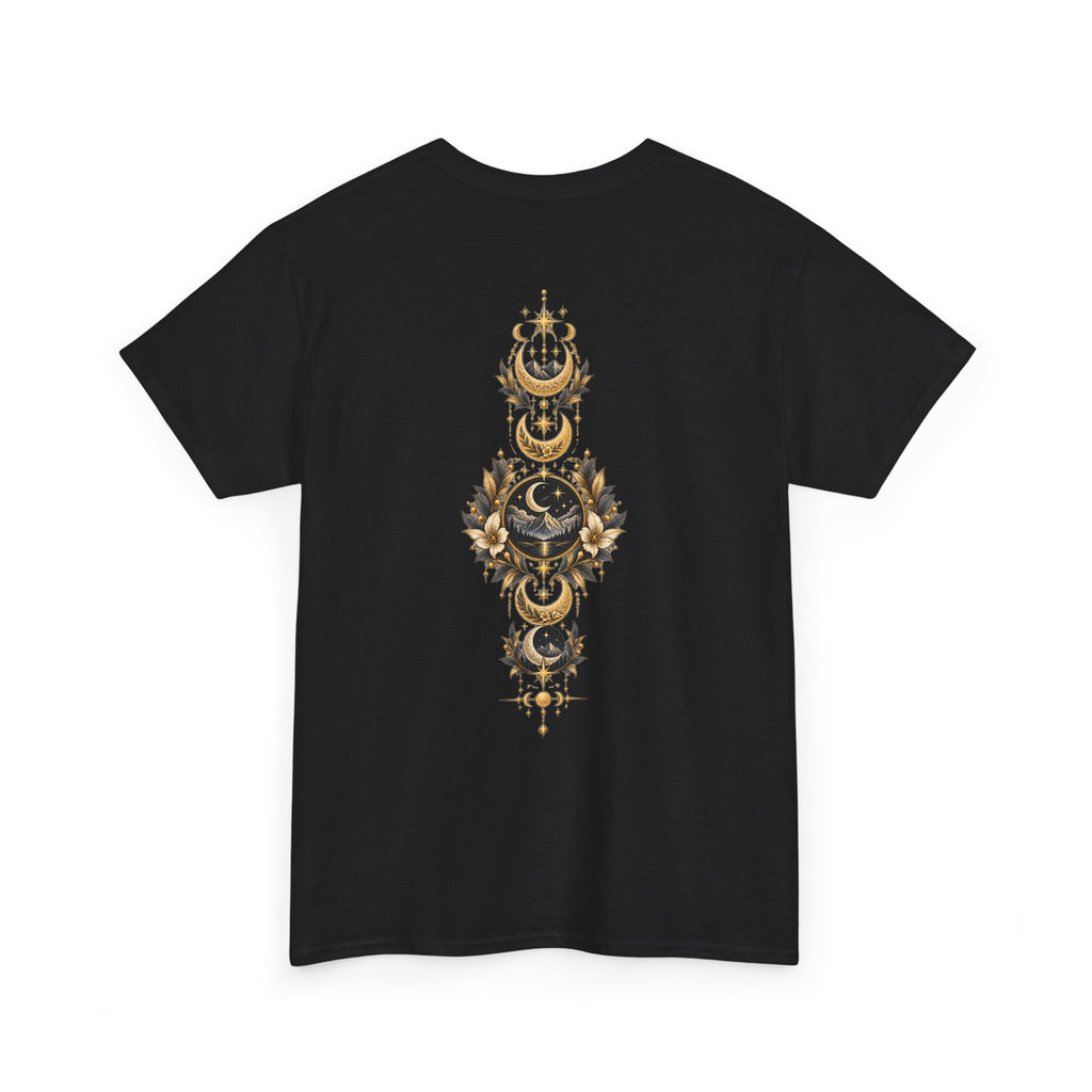 Lunaris Crescent Moon Mountain T‑Shirt — Vintage Celestial Graphic Tee
