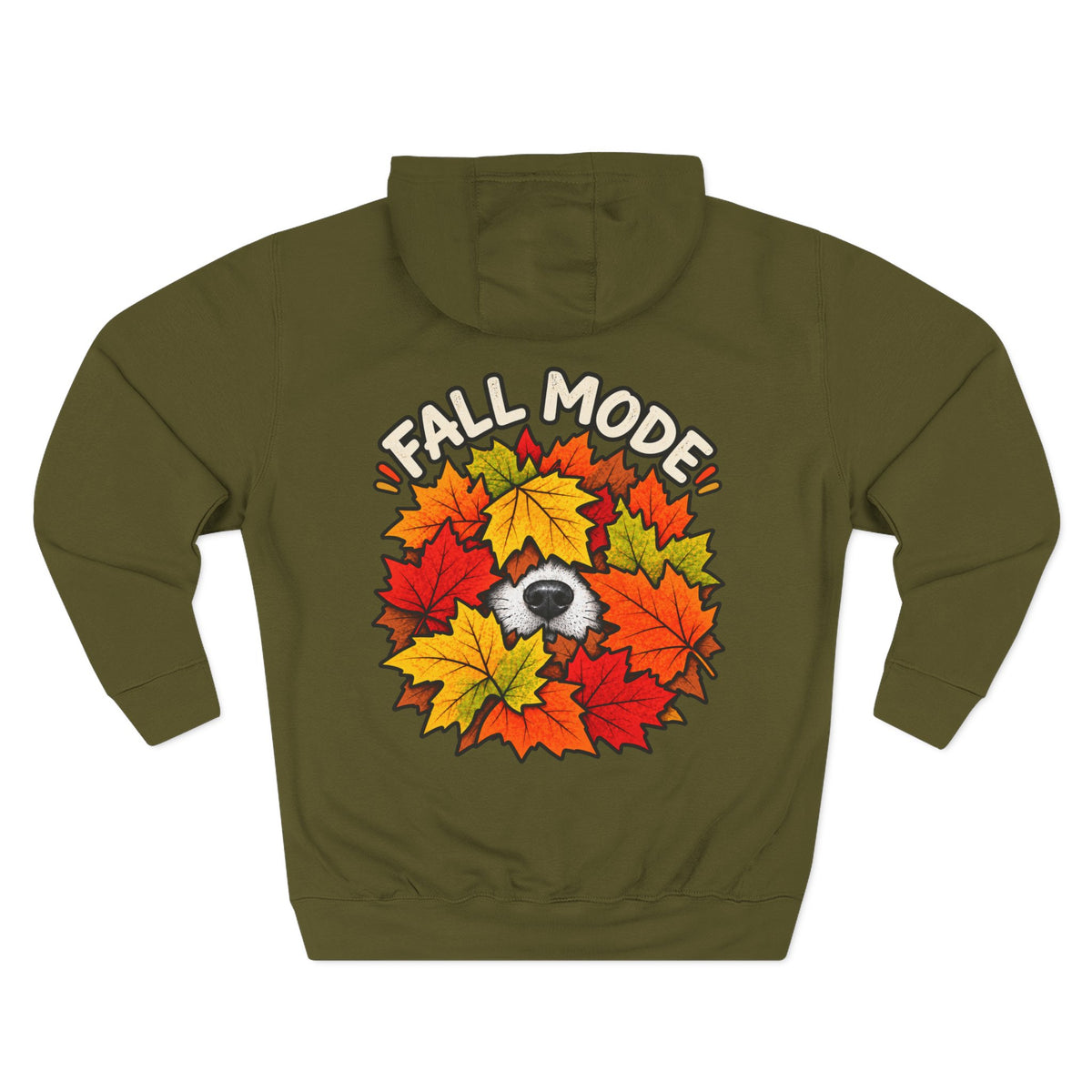 Fall Mode Hoodie — Cute Raccoon in Autumn Leaves Pullover