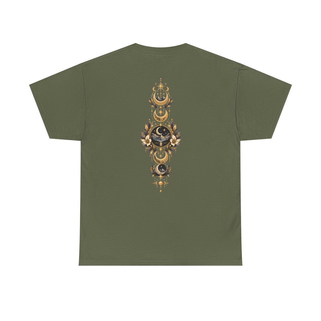 Lunaris Crescent Moon Mountain T‑Shirt — Vintage Celestial Graphic Tee