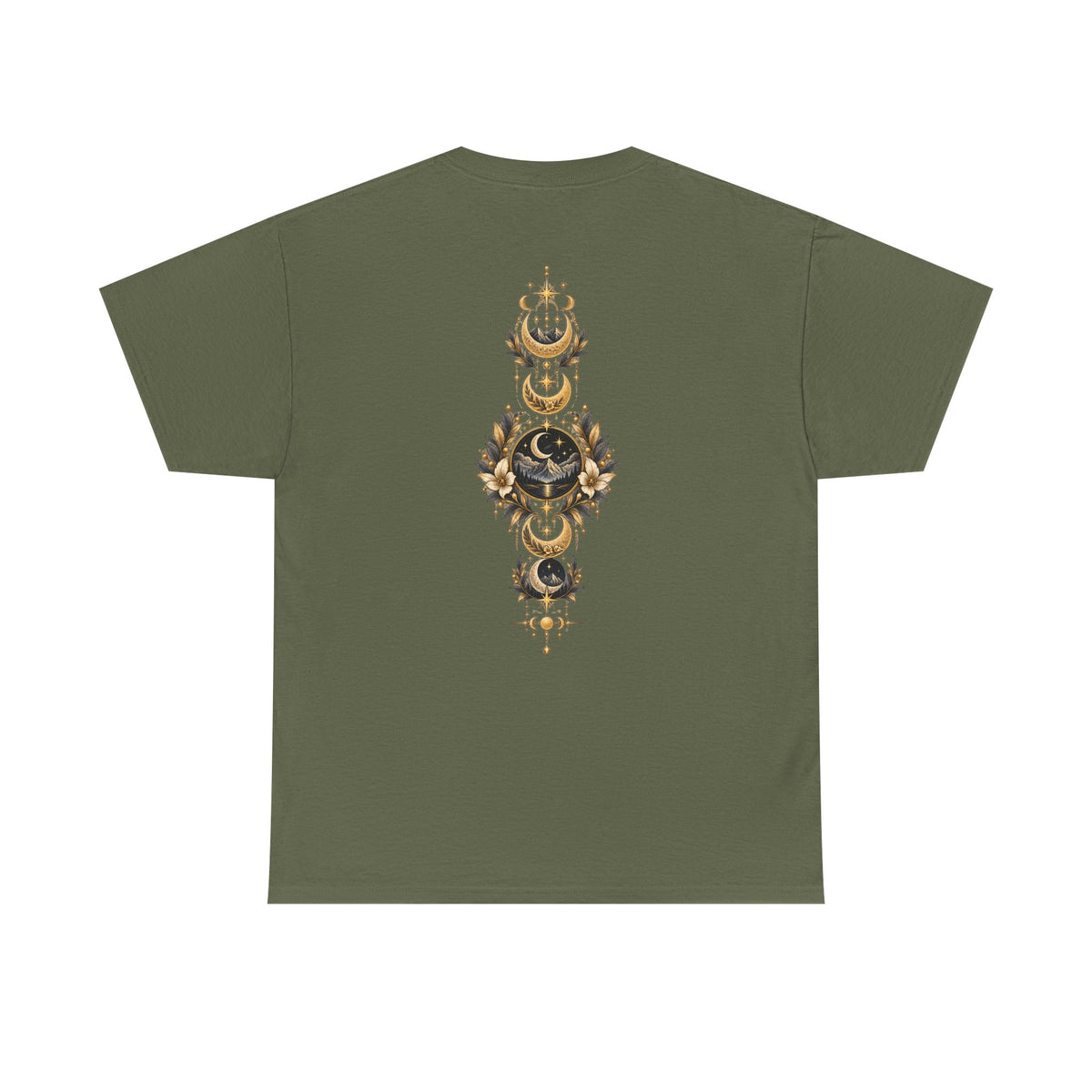 Lunaris Crescent Moon Mountain T‑Shirt — Vintage Celestial Graphic Tee