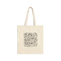 Doodle Patch Cotton Tote Bag – Cute Black Line Art Canvas Shopper
