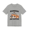Running on Coffee Cat T-Shirt — Cute Lazy Cat Coffee Tee