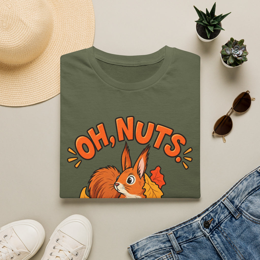 Oh, Nuts! Squirrel Tee — Cute Autumn Leaves Graphic T-Shirt