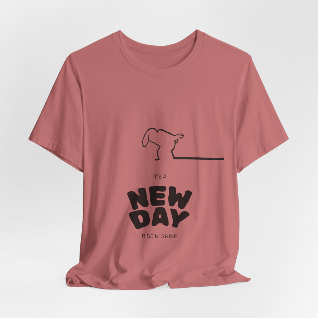 New Day Mr. Line Tee — "It's a New Day" Minimalist Mr. Line Design