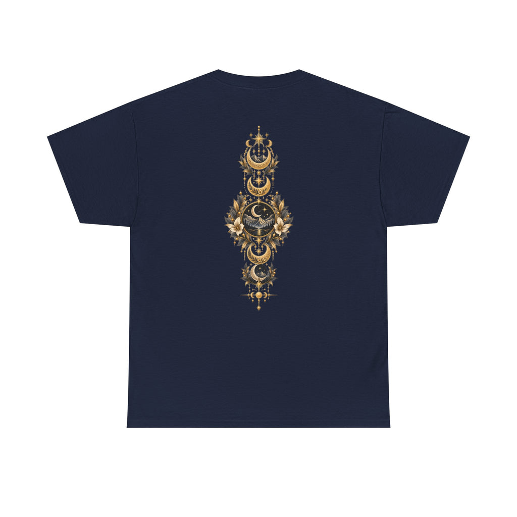 Lunaris Crescent Moon Mountain T‑Shirt — Vintage Celestial Graphic Tee