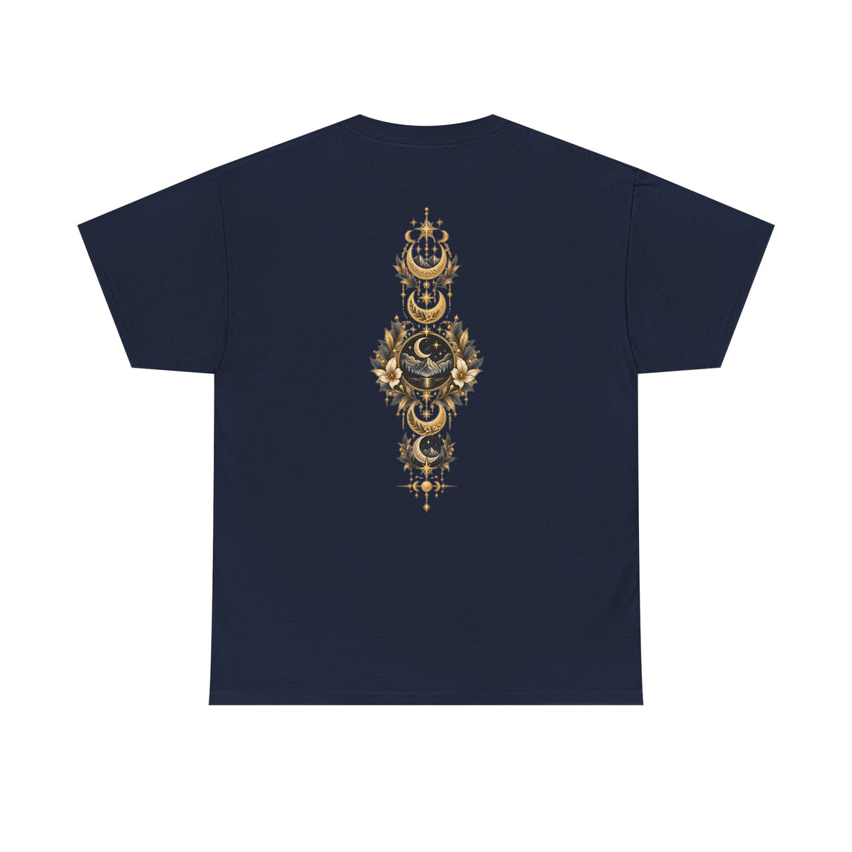 Lunaris Crescent Moon Mountain T‑Shirt — Vintage Celestial Graphic Tee