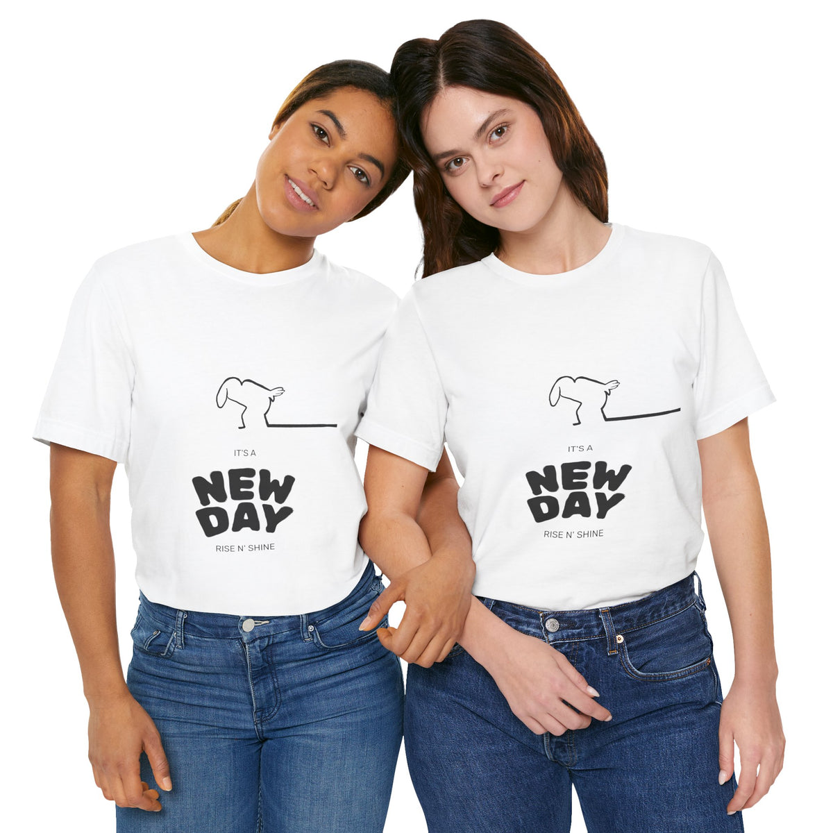 New Day Mr. Line Tee — "It's a New Day" Minimalist Mr. Line Design