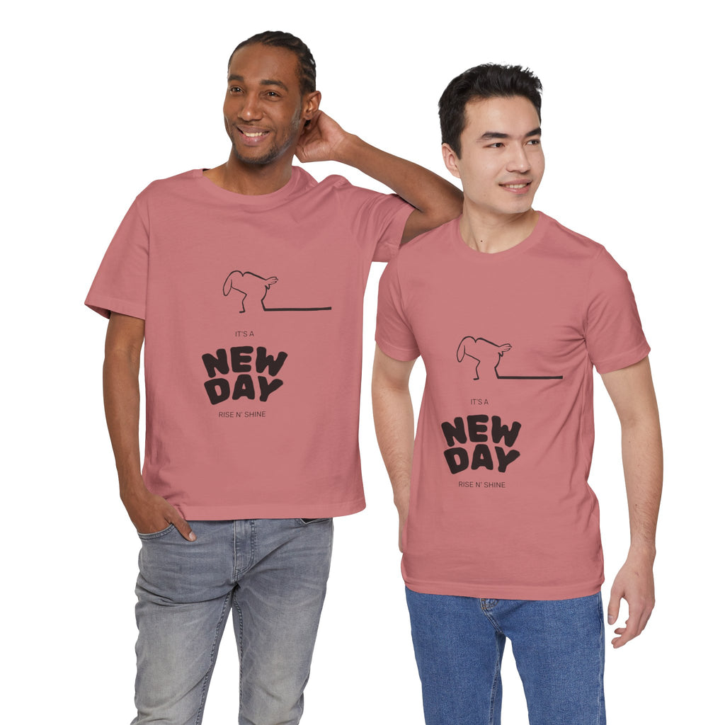 New Day Mr. Line Tee — "It's a New Day" Minimalist Mr. Line Design