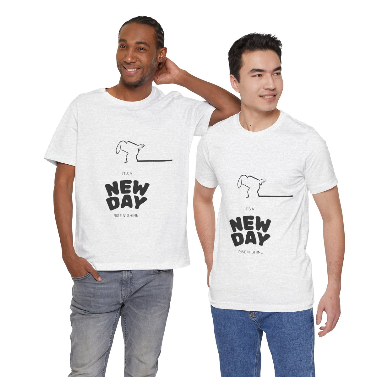 New Day Mr. Line Tee — "It's a New Day" Minimalist Mr. Line Design