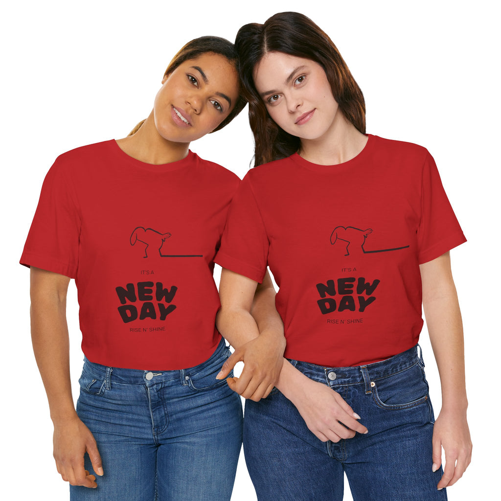 New Day Mr. Line Tee — "It's a New Day" Minimalist Mr. Line Design