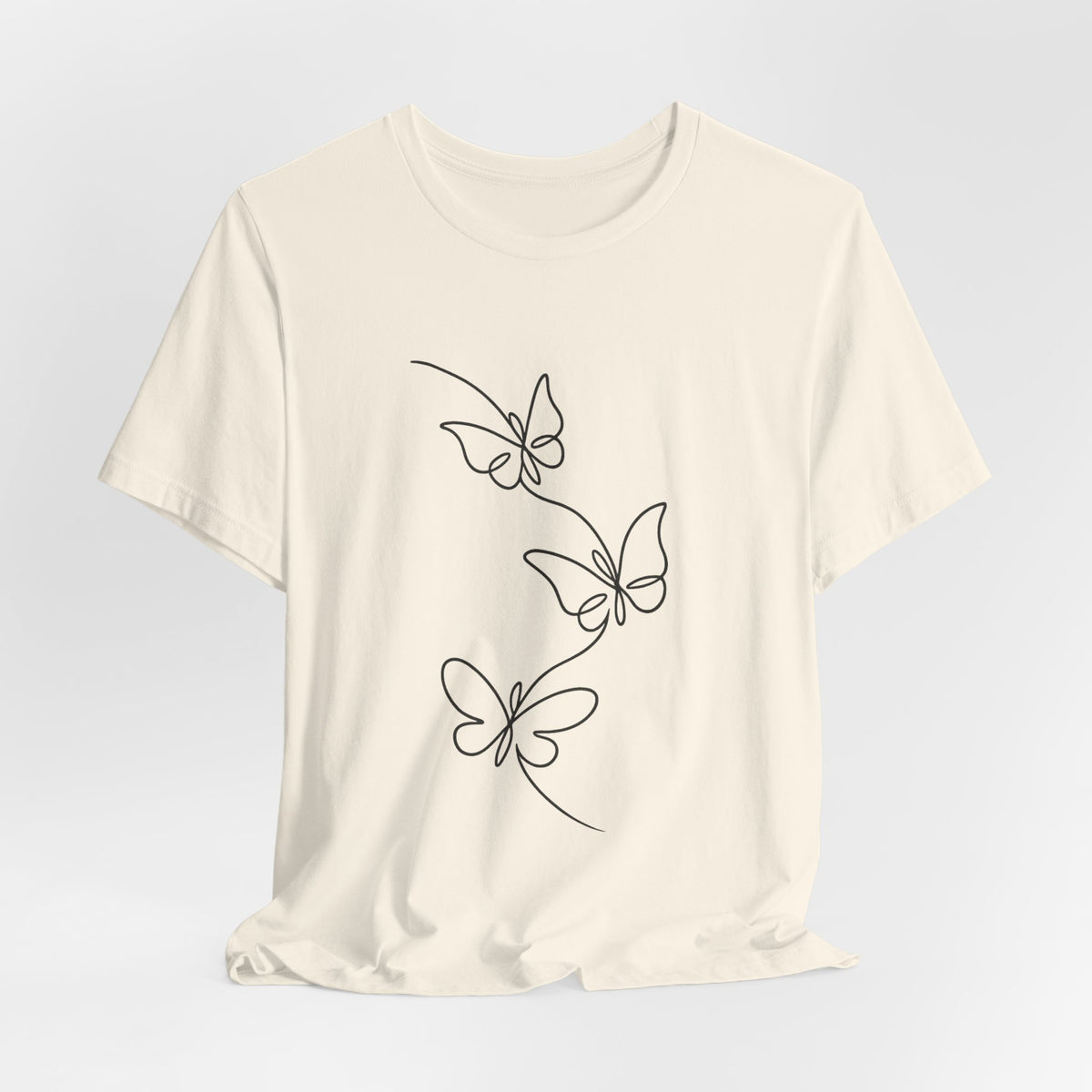 Butterfly Line Art Tee — Minimal Floral Butterfly T-Shirt