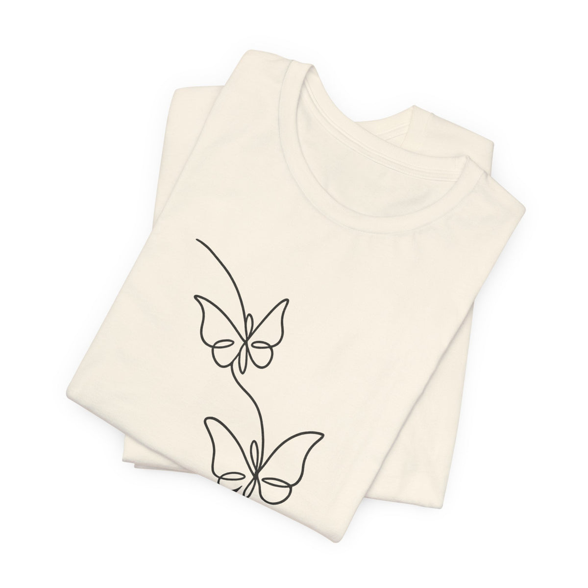 Butterfly Line Art Tee — Minimal Floral Butterfly T-Shirt