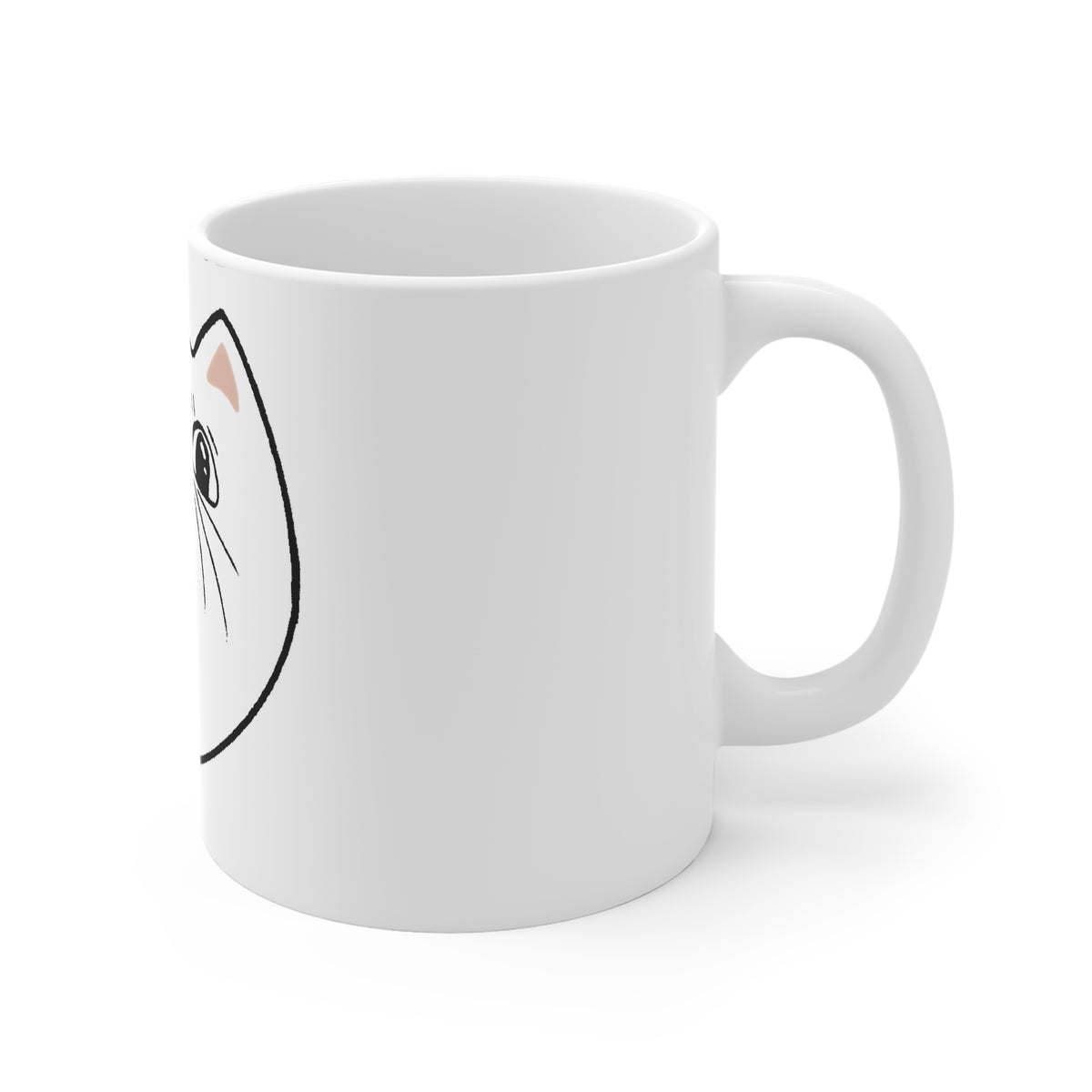 Cat Paw Print Mug — Cute Curious Cat Coffee Cup