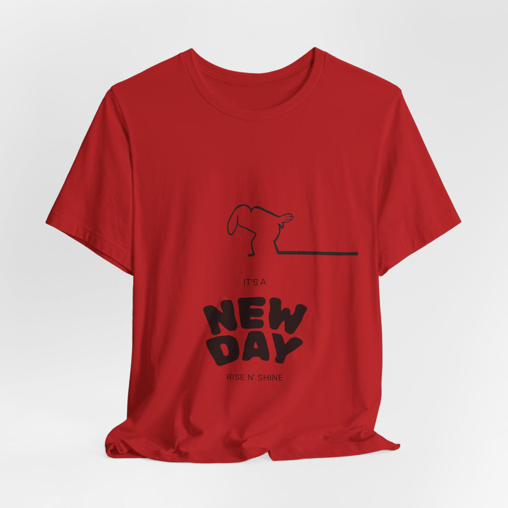 New Day Mr. Line Tee — "It's a New Day" Minimalist Mr. Line Design
