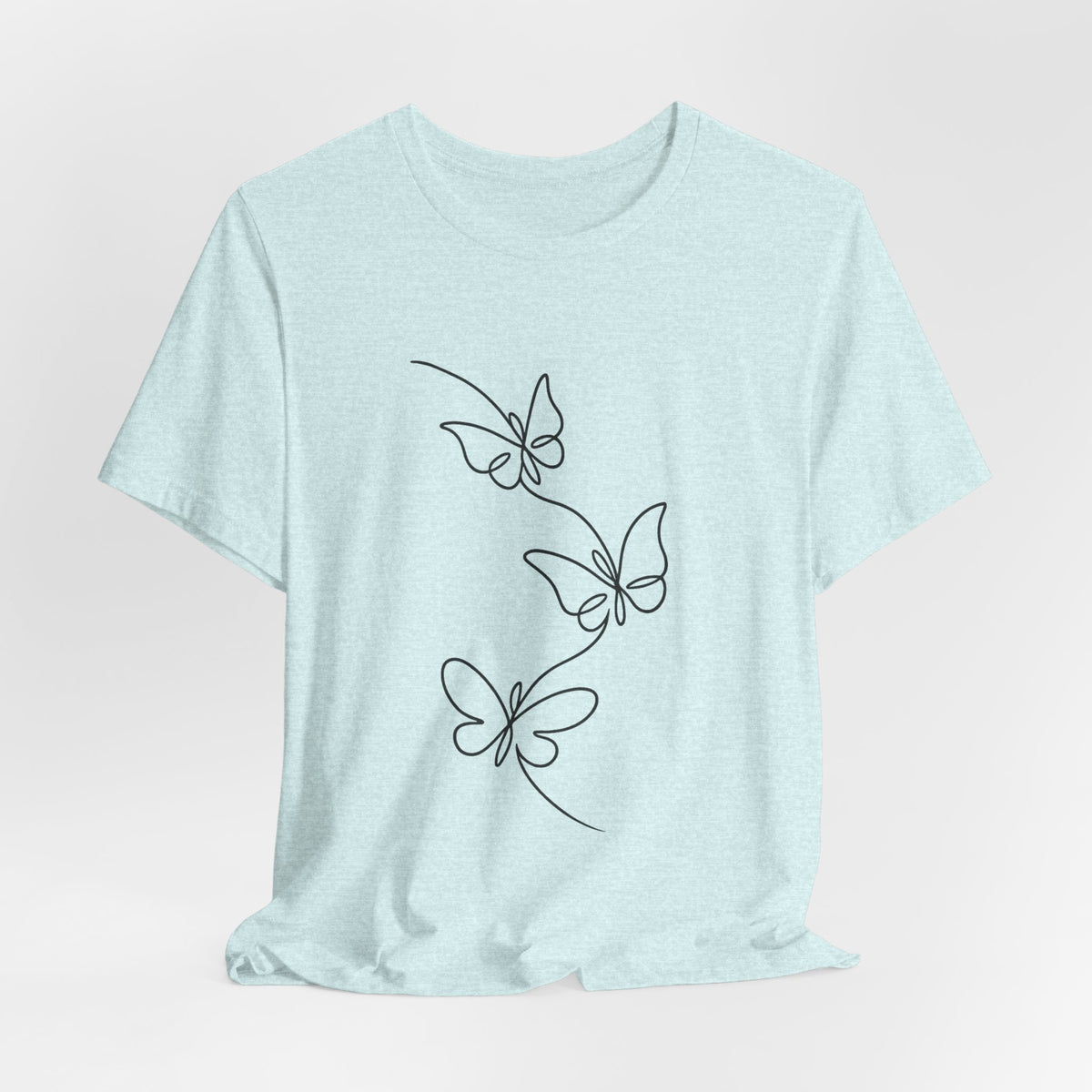 Butterfly Line Art Tee — Minimal Floral Butterfly T-Shirt