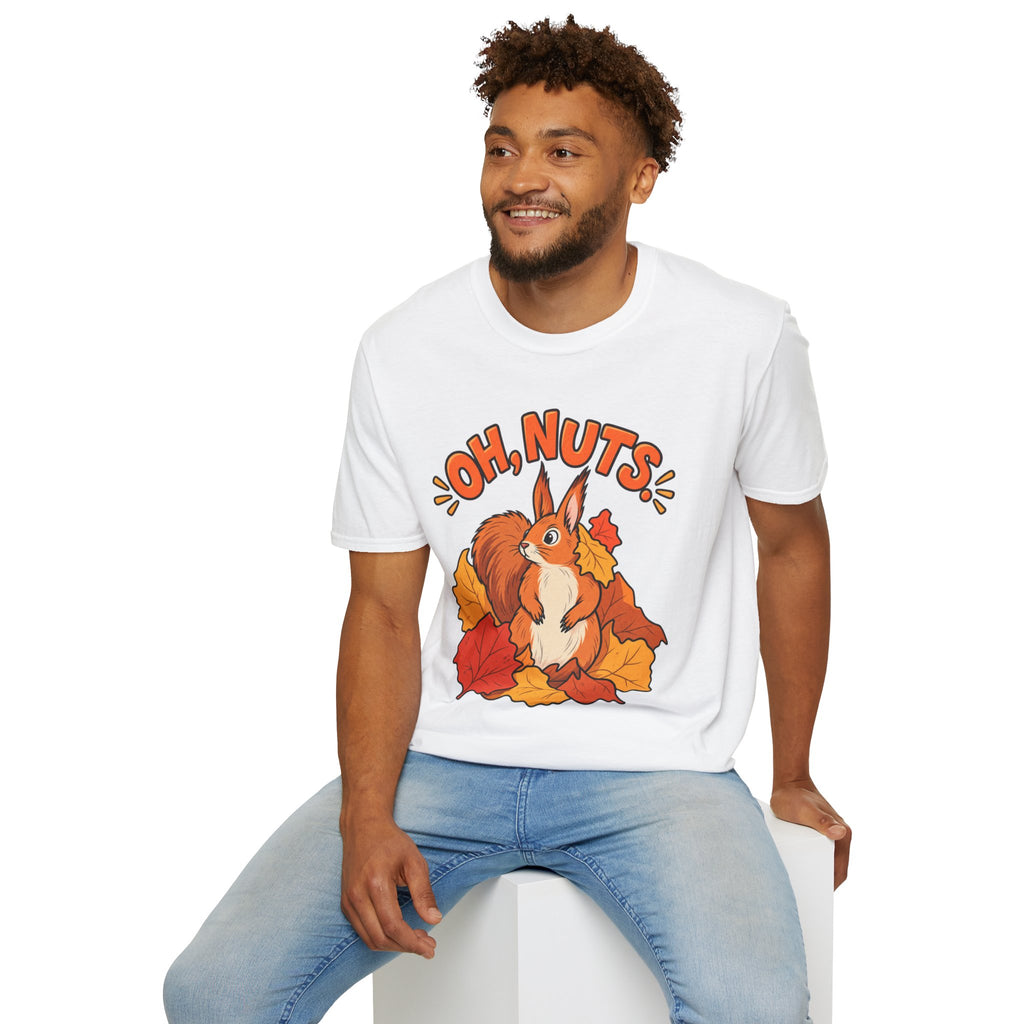 Oh, Nuts! Squirrel Tee — Cute Autumn Leaves Graphic T-Shirt