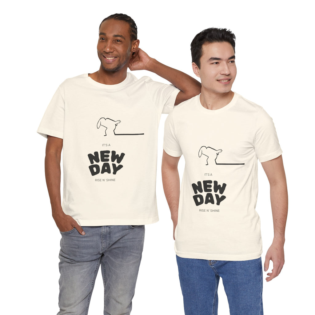 New Day Mr. Line Tee — "It's a New Day" Minimalist Mr. Line Design