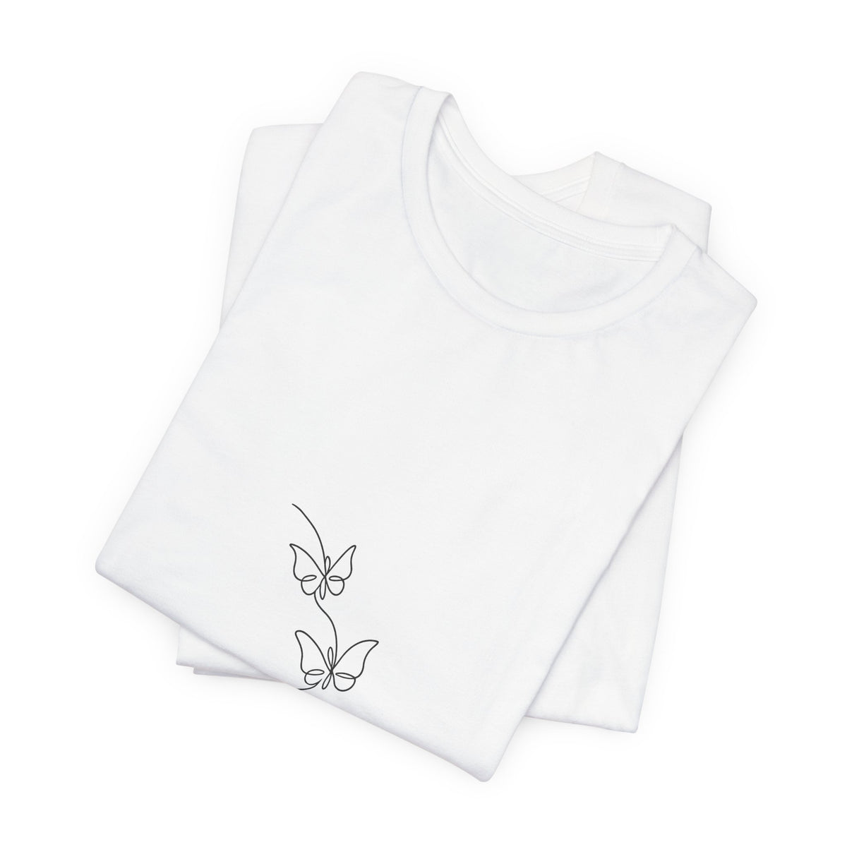 Butterfly Line Art Tee — Minimalist Three-Butterfly Graphic T-Shirt