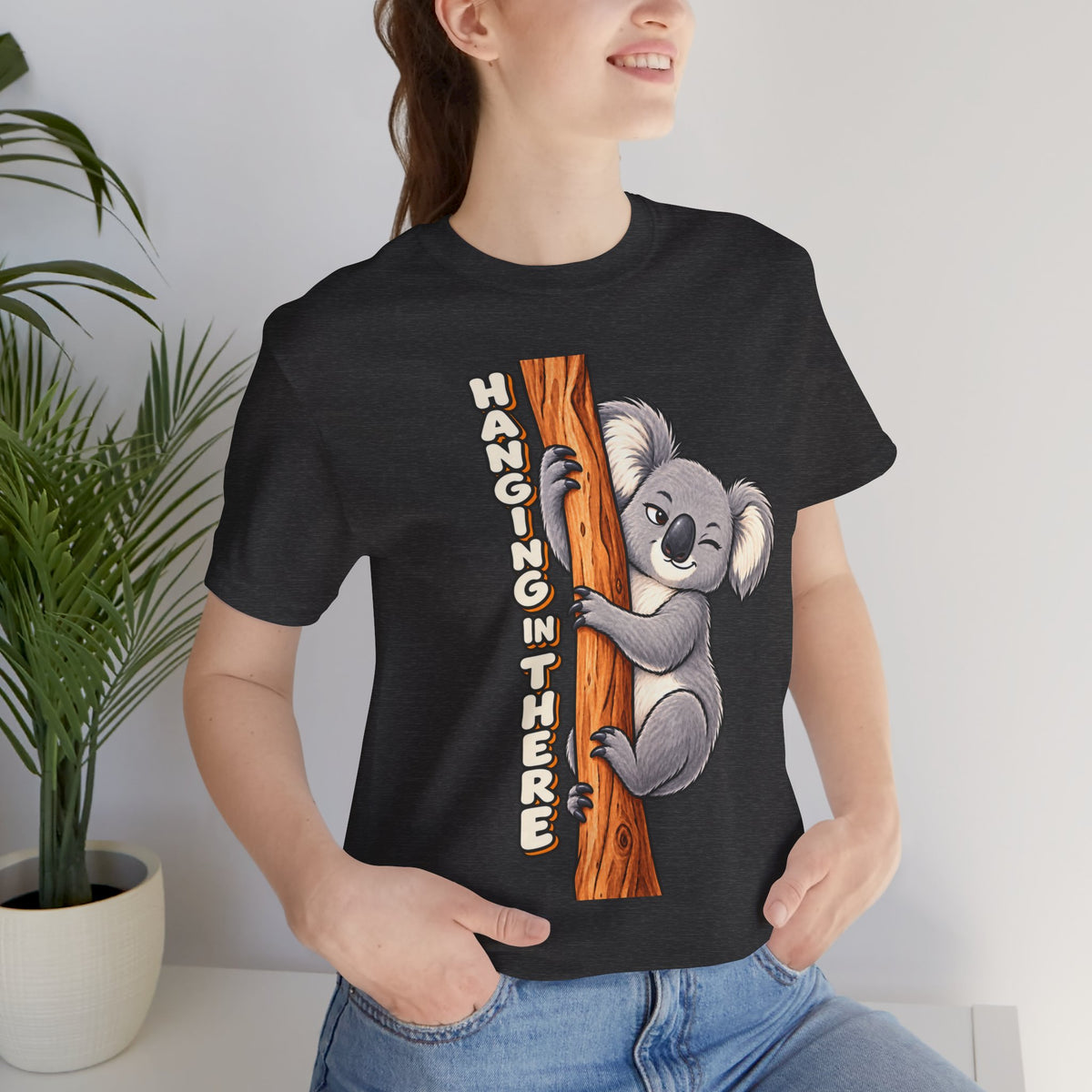 Koala 'Hanging In There' Tee - Cute Motivational Animal Graphic T-Shirt