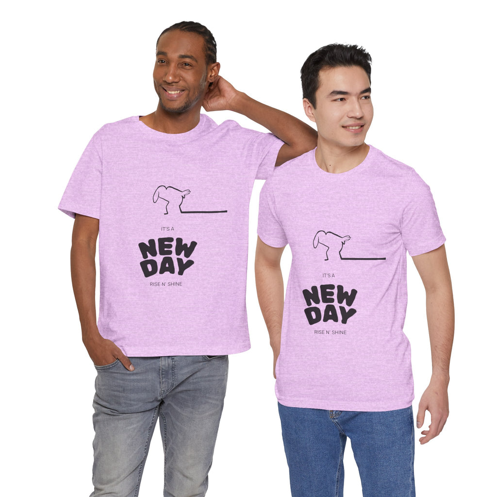 New Day Mr. Line Tee — "It's a New Day" Minimalist Mr. Line Design