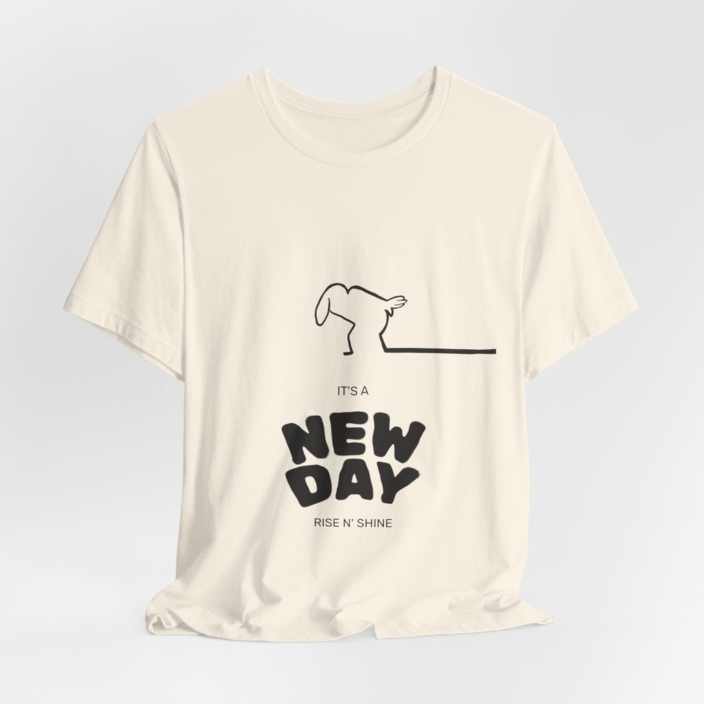 New Day Mr. Line Tee — "It's a New Day" Minimalist Mr. Line Design