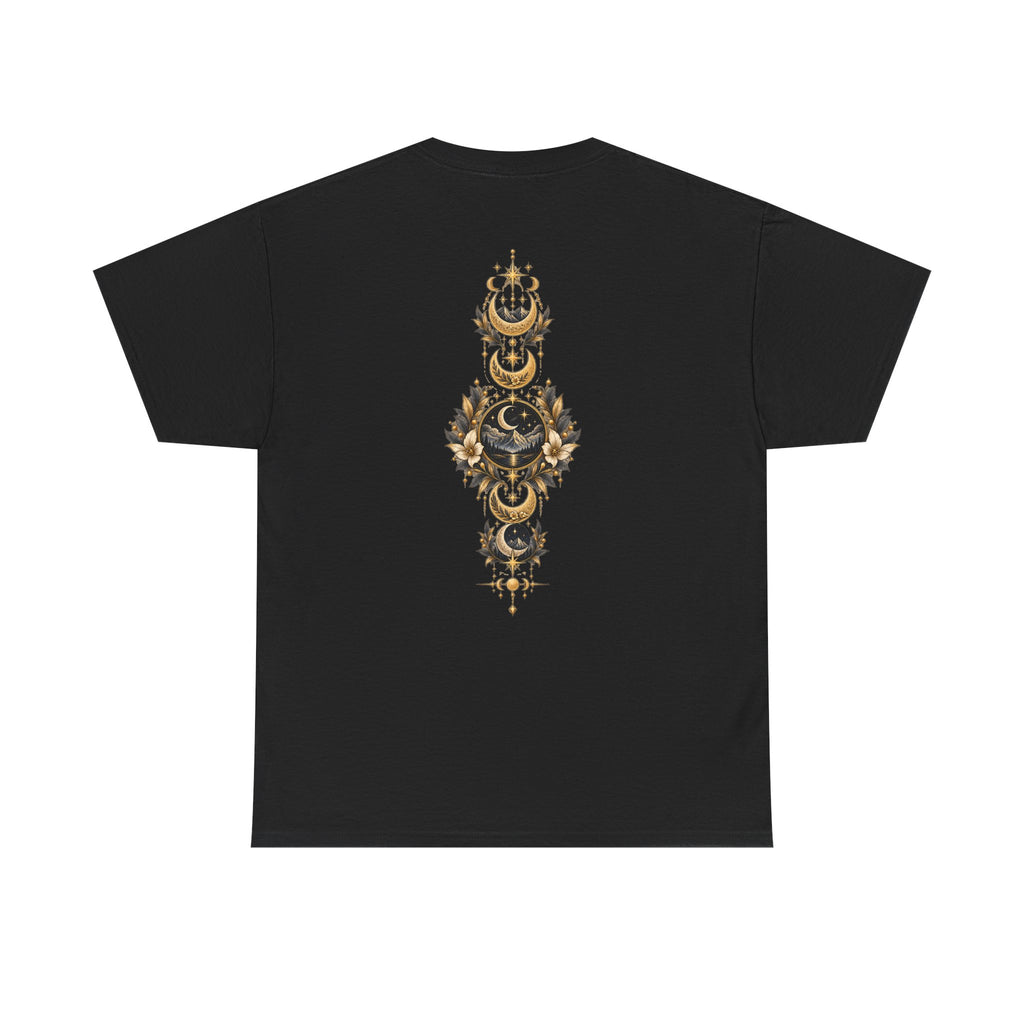 Lunaris Crescent Moon Mountain T‑Shirt — Vintage Celestial Graphic Tee