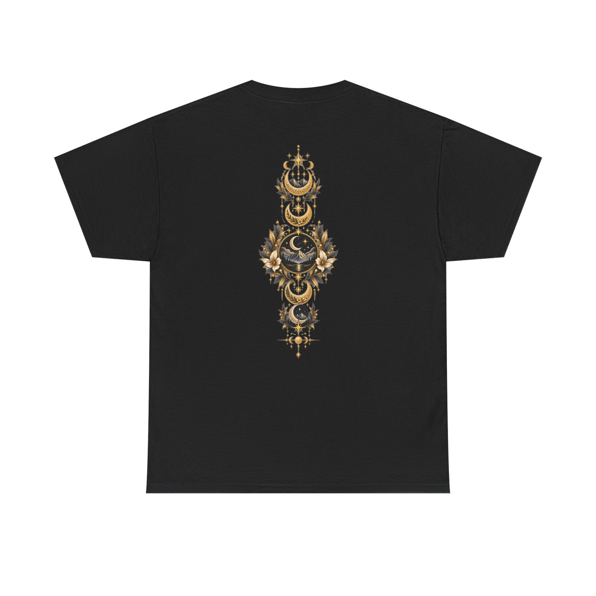 Lunaris Crescent Moon Mountain T‑Shirt — Vintage Celestial Graphic Tee