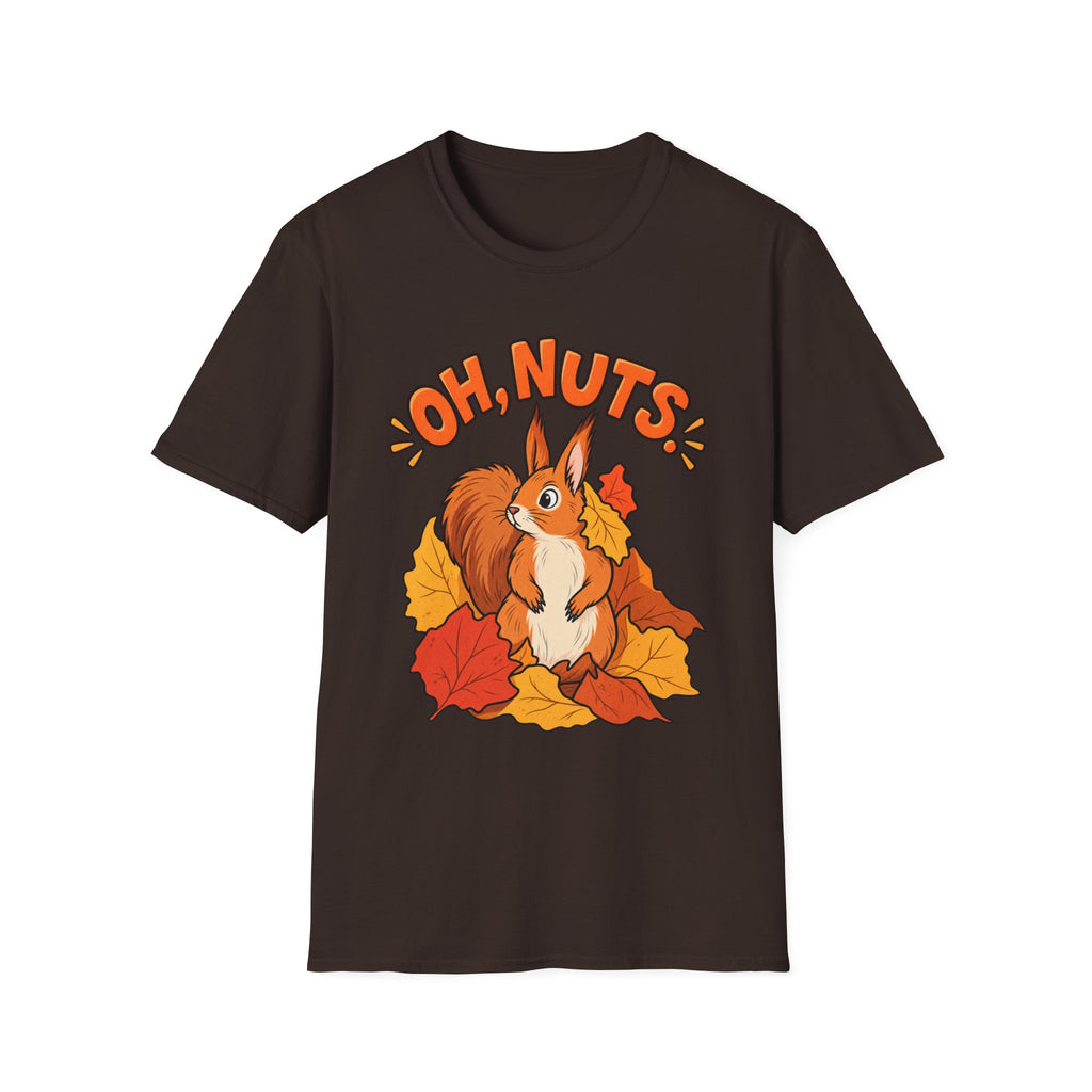 Oh, Nuts! Squirrel Tee — Cute Autumn Leaves Graphic T-Shirt