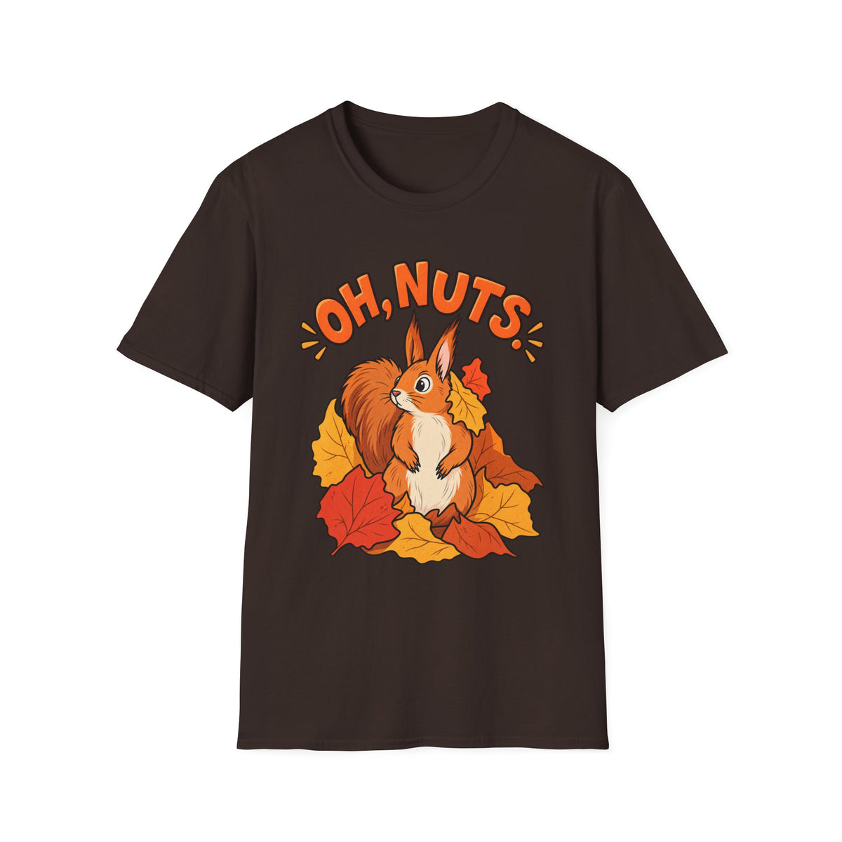 Oh, Nuts! Squirrel Tee — Cute Autumn Leaves Graphic T-Shirt