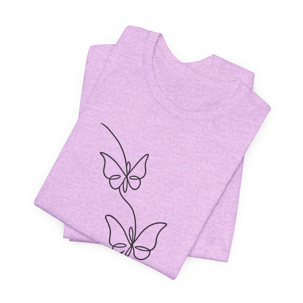 Butterfly Line Art Tee — Minimal Floral Butterfly T-Shirt