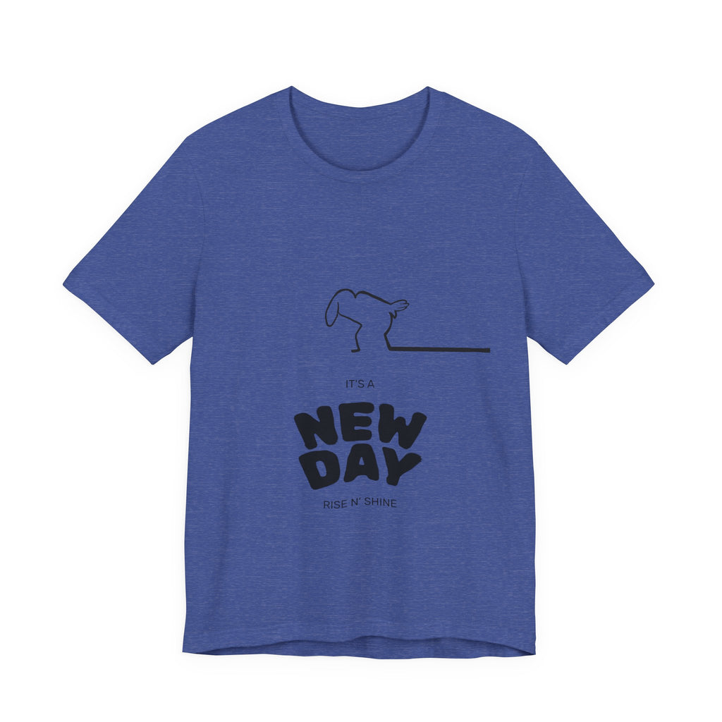New Day Mr. Line Tee — "It's a New Day" Minimalist Mr. Line Design