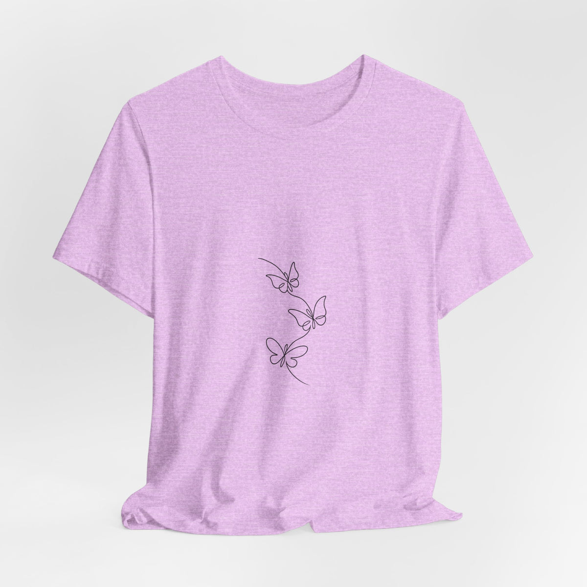 Butterfly Line Art Tee — Minimalist Three-Butterfly Graphic T-Shirt
