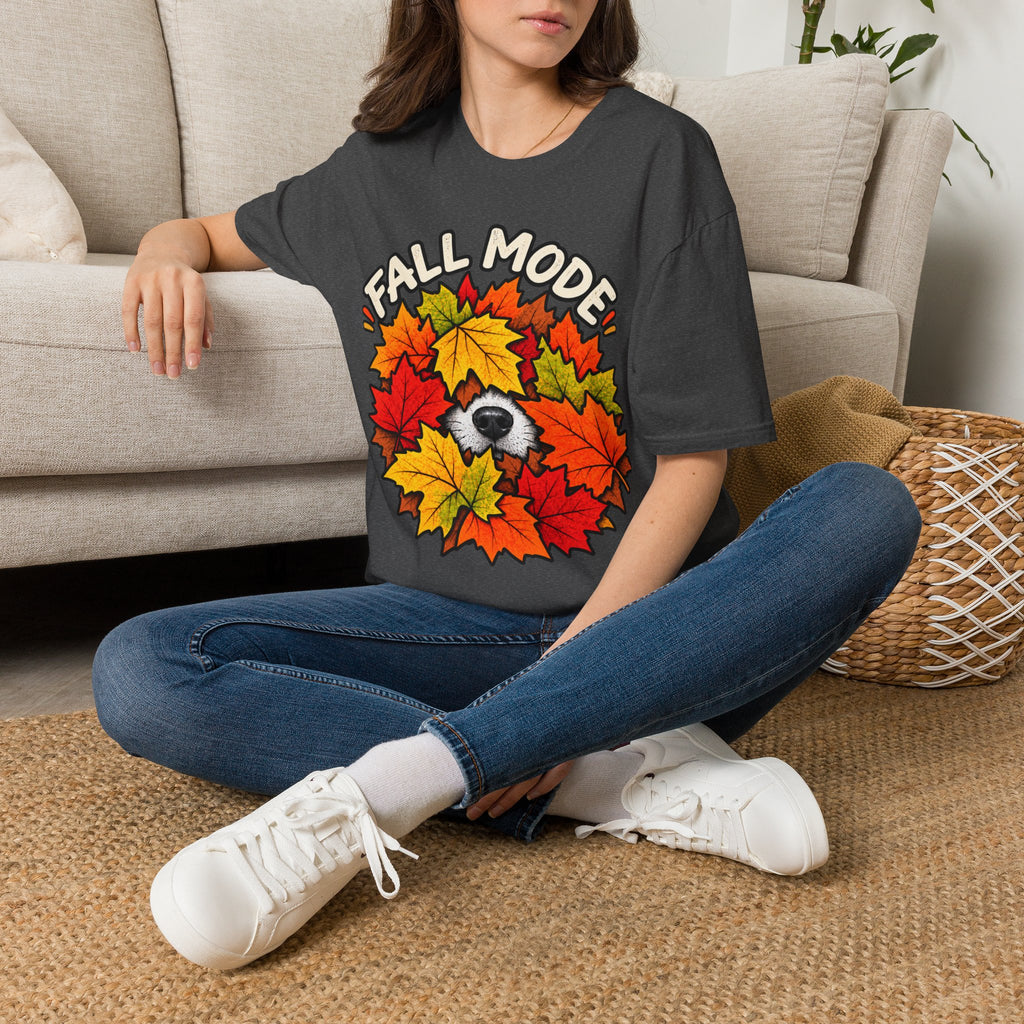 Fall Mode T-Shirt — Cute Bear Hidden in Autumn Leaves