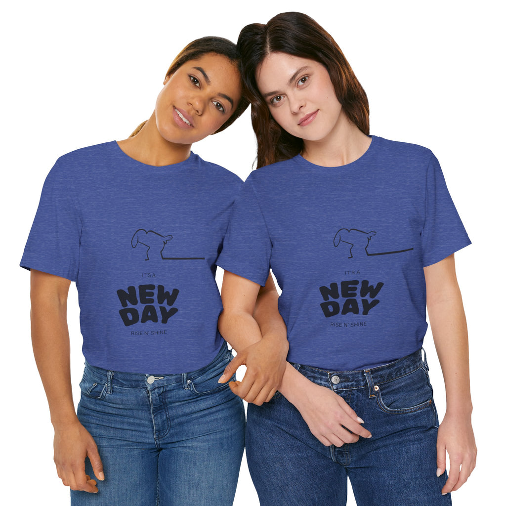 New Day Mr. Line Tee — "It's a New Day" Minimalist Mr. Line Design