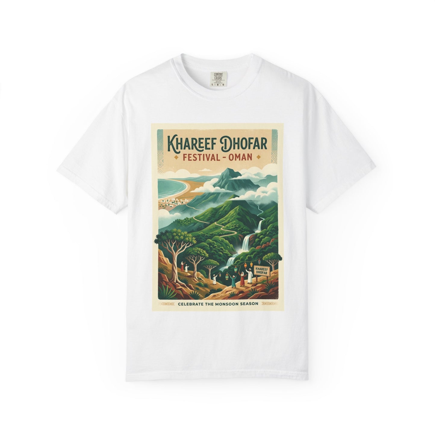 Khareef Dhofar Festival T-Shirt — Oman Monsoon Vintage Travel Poster Tee