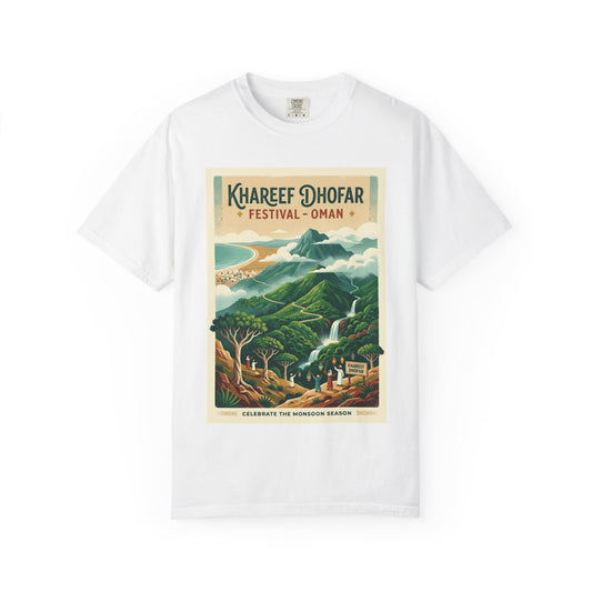 Khareef Dhofar Festival T-Shirt — Oman Monsoon Vintage Travel Poster Tee