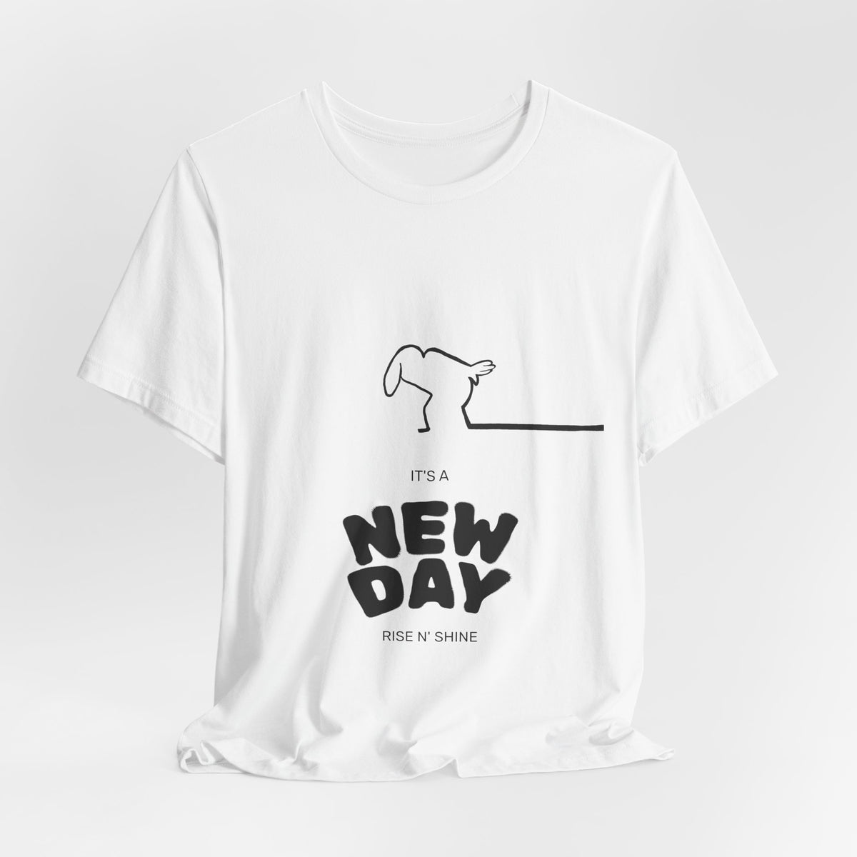 New Day Mr. Line Tee — "It's a New Day" Minimalist Mr. Line Design