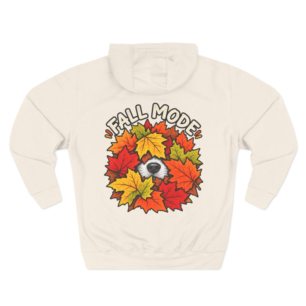 Fall Mode Hoodie — Cute Raccoon in Autumn Leaves Pullover