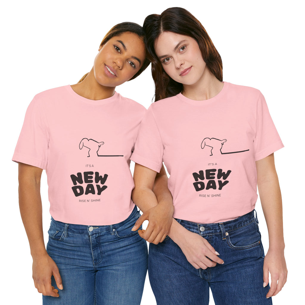 New Day Mr. Line Tee — "It's a New Day" Minimalist Mr. Line Design