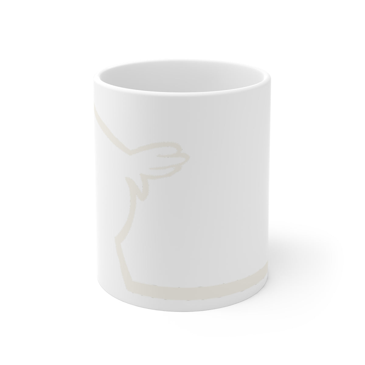Ceramic Mug — Subtle Line Art Dog Silhouette Coffee Cup