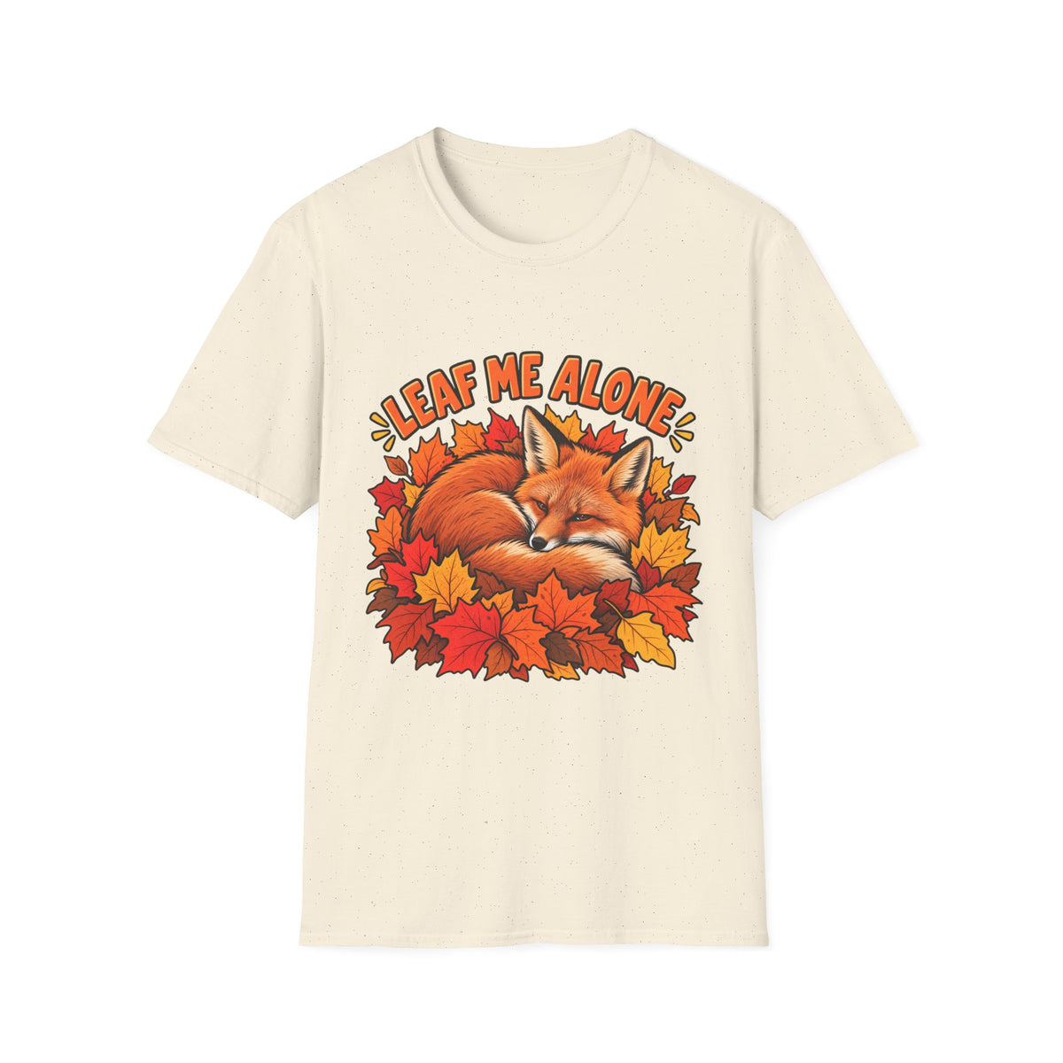 T-Shirt — "Leaf Me Alone" Sleeping Fox Autumn Tee
