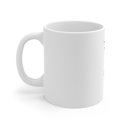 Butterfly Line Art Mug — Minimalist Black Floral Coffee Cup