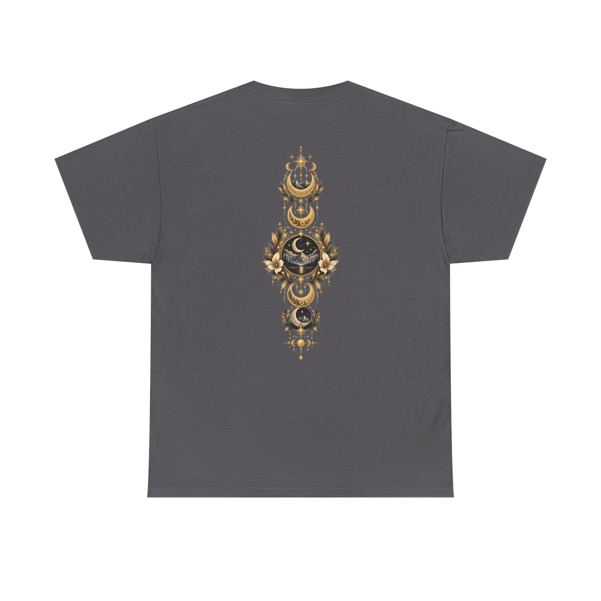 Lunaris Crescent Moon Mountain T‑Shirt — Vintage Celestial Graphic Tee