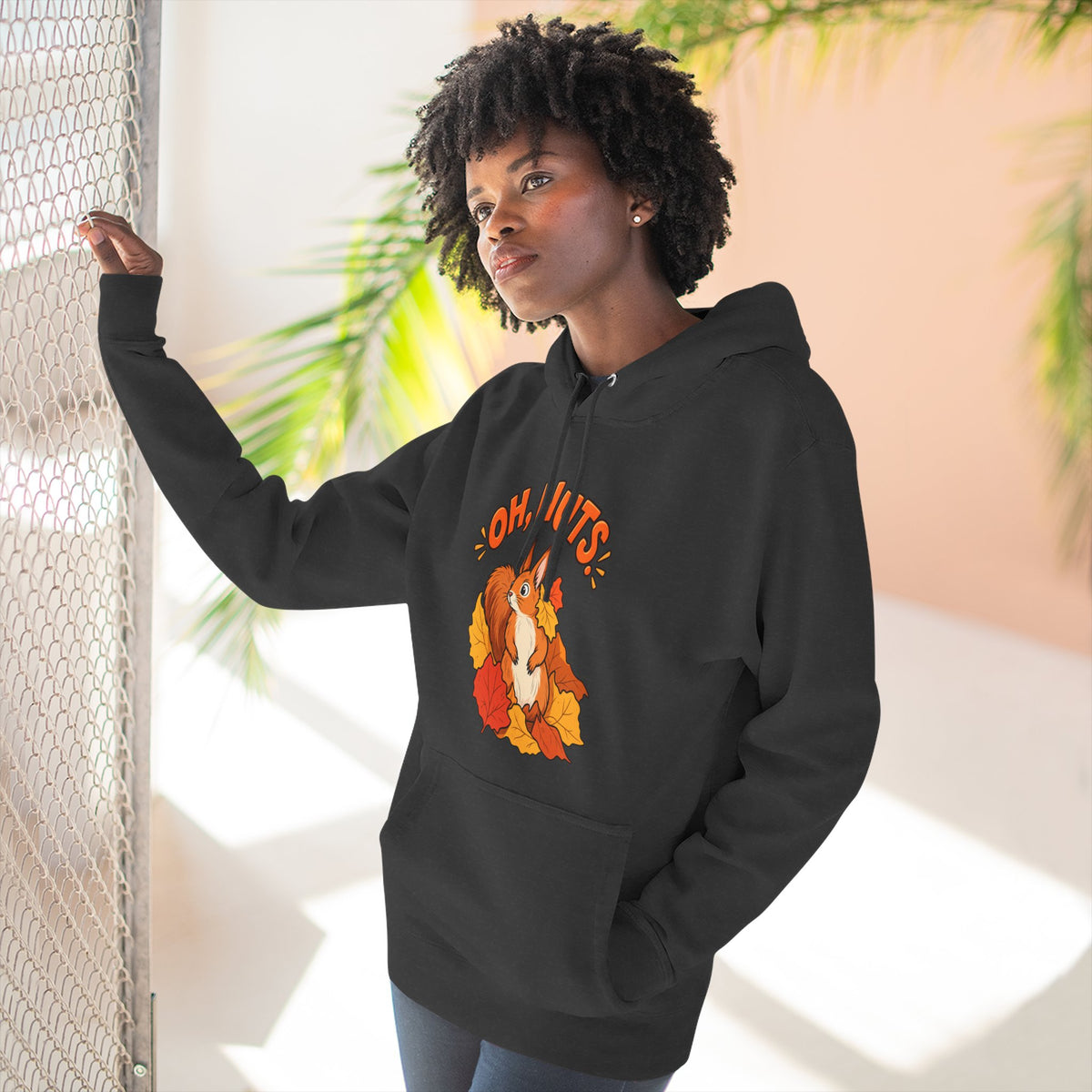 Autumn Squirrel Hoodie – “Oh Nuts” Fall Graphic Pullover