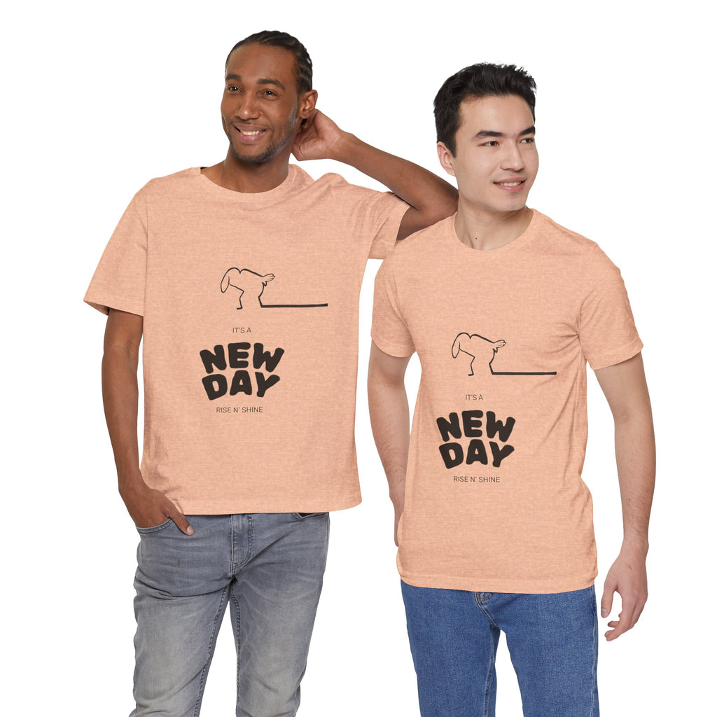 New Day Mr. Line Tee — "It's a New Day" Minimalist Mr. Line Design